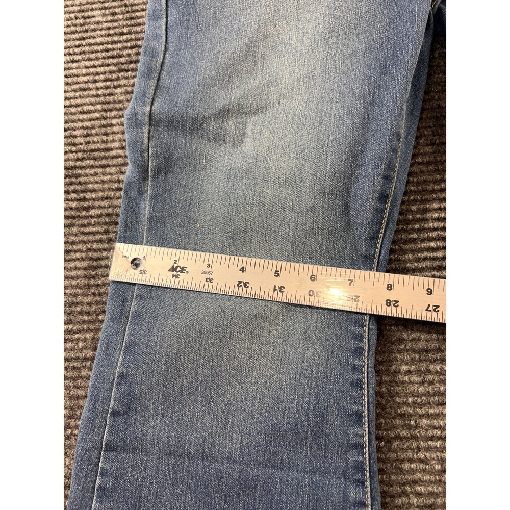 Levi's 726 Flare Jeans Womens 30 Blue Mid Rise Stretch Raw Hem Denim Pants - Picture 4 of 12